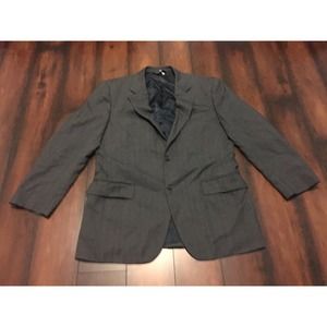 Jos A. Bank 41R Charcoal Gray Wool Plaid Sport Coat Blazer Suit Jacket Men’s